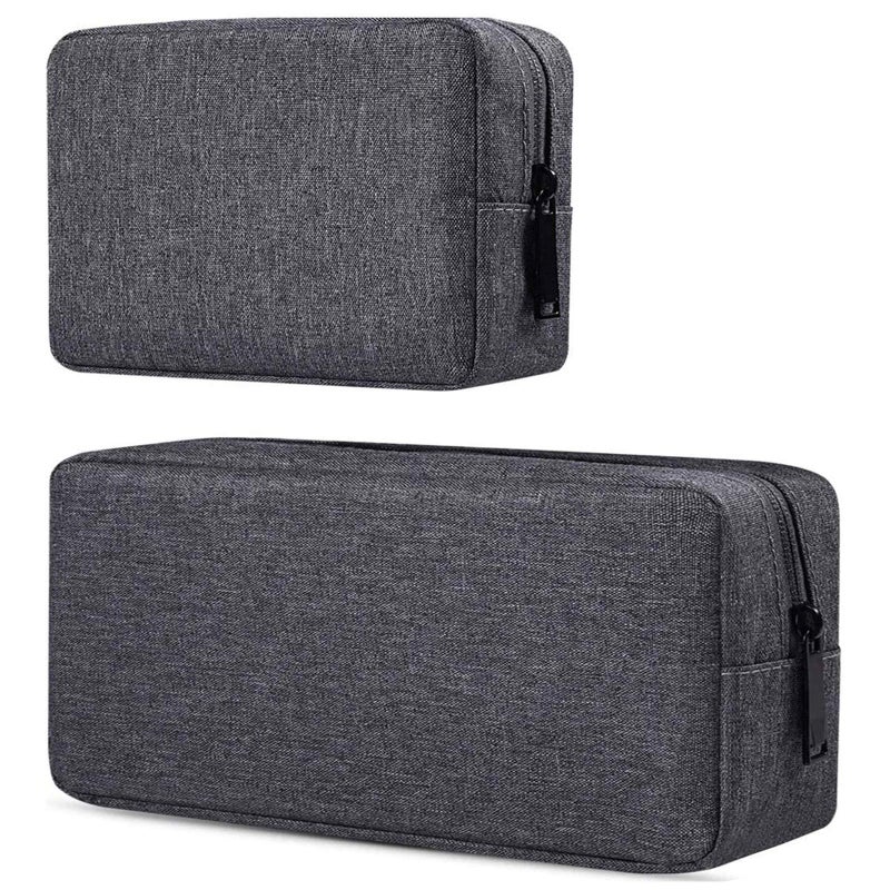 dealcase Electronics Accessories Case, Durable Small Electronics Accessories Storage Bag Compatible Laptop Charger Various USB, Cables, Cords and Power Travel Gadget Carry Bag, Dark Gray(Small+Big) - Image 1